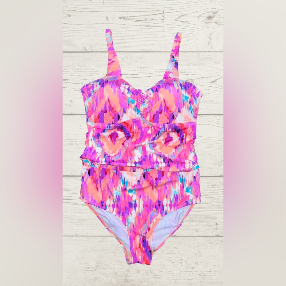 Swimsuits For All Colorful Women’s Shirred One Piece